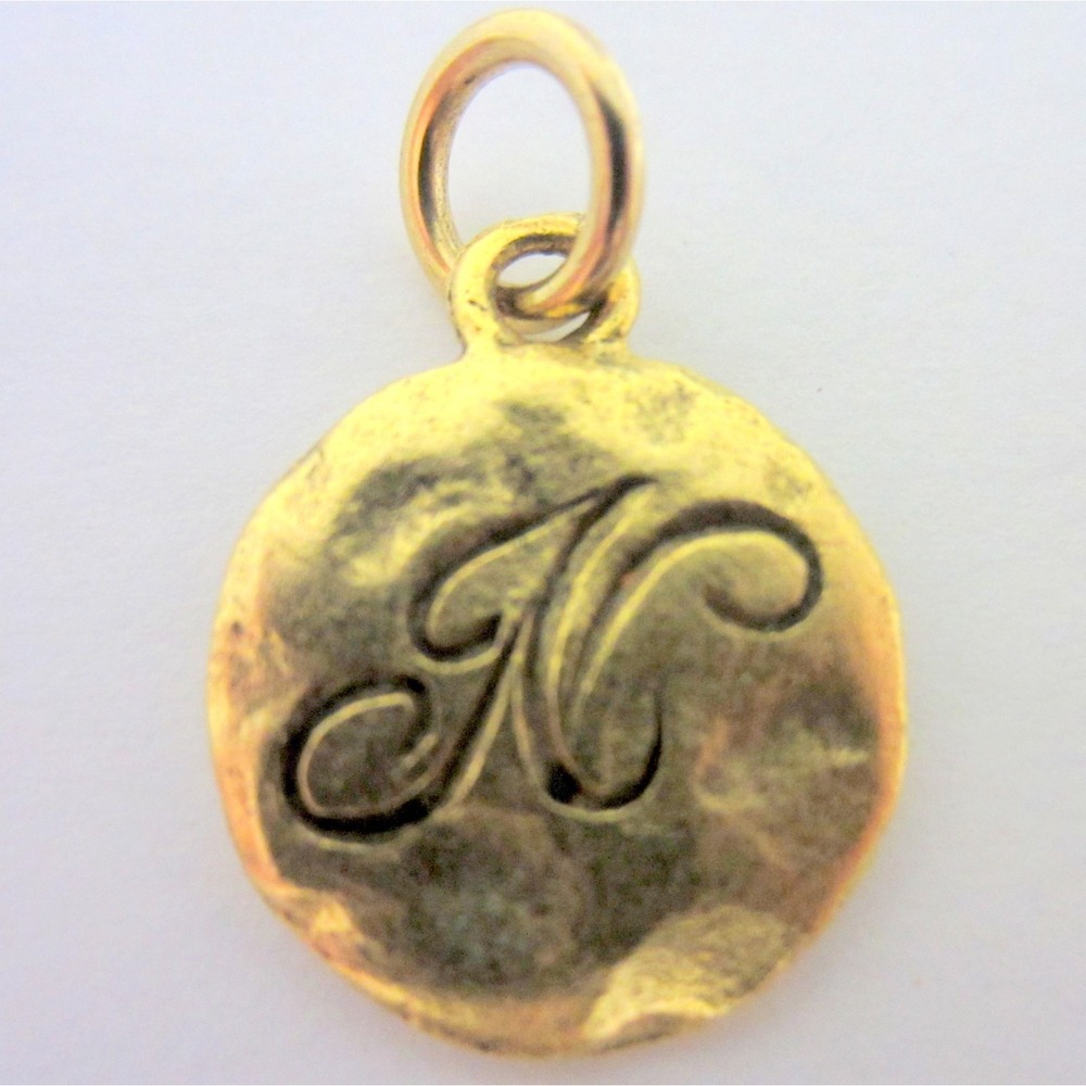 Beaucoup Designs Monogram Charm Script Letter  N  NEW Gold Finish